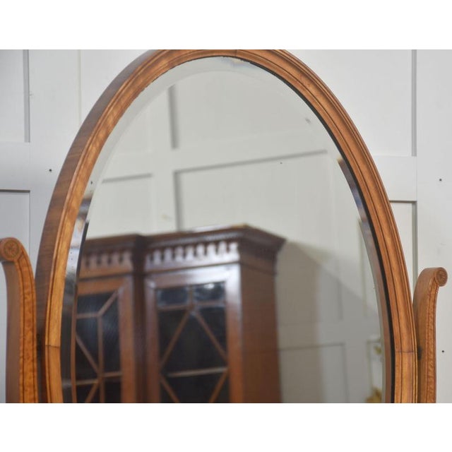 Fine Satinwood Inlaid Dressing Table Mirror, 1890s For Sale - Image 9 of 11