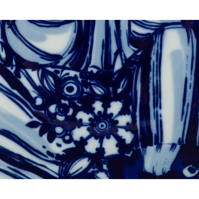 Mid 20th Century Bjørn Wiinblad Rosenthal Studio Line Blue and White Plate For Sale - Image 5 of 6