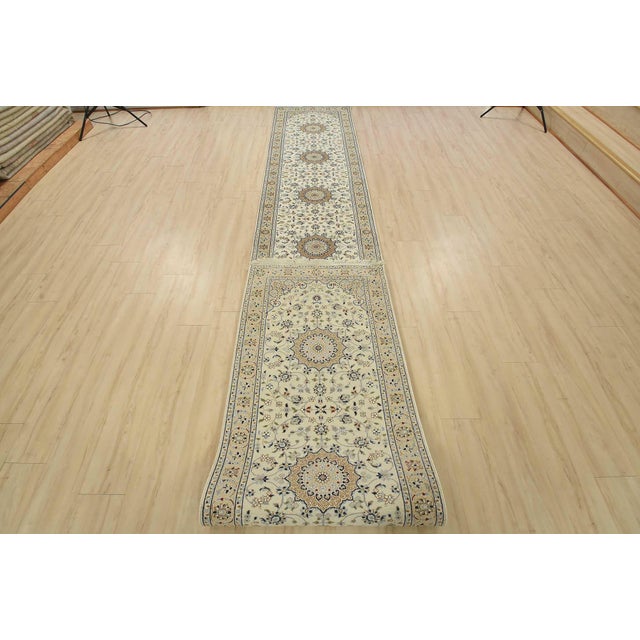 Nain Runner 2’9” X 17’9” Ivory Wool Traditional Hand-Knotted Oriental Rug For Sale - Image 11 of 12