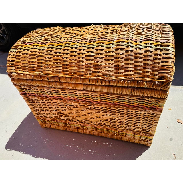 Rustic European Vintage Rustic European Rattan Storage Trunk For Sale - Image 3 of 8