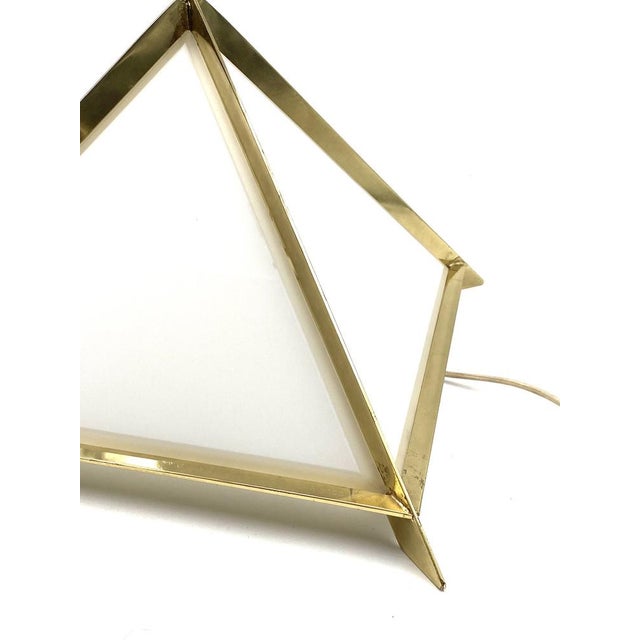 Italian Golden Brass Pyramidal Table Lamp from Christos, 1970 For Sale - Image 17 of 18