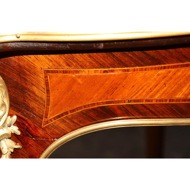Stone Late 19th C French Louis XV Style Marble Top Bronze End Table by Sormani For Sale - Image 7 of 11