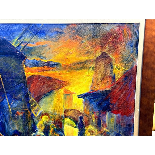 Orange Rare Original Signed Emille Lindenfeld (Hungary 1905-1986) Oil Painting For Sale - Image 8 of 12