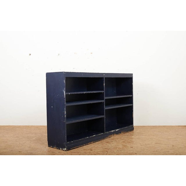 Fir Shelf in Dark Blue, Switzerland, 1950s, in Worn conditions. Designed 1920 to 1949