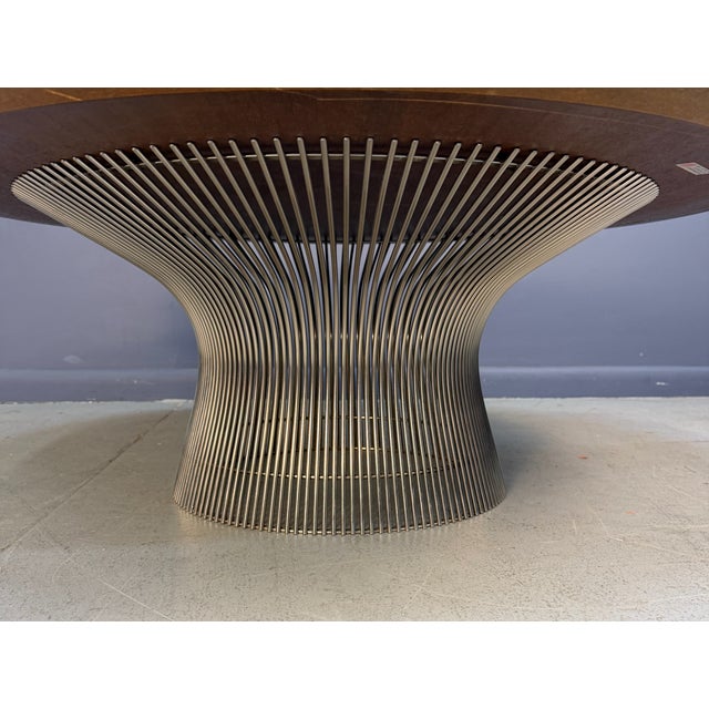 1970s 1970s Warren Platner for Knoll International Coffee Table Oak Top, Steel Base For Sale - Image 5 of 9
