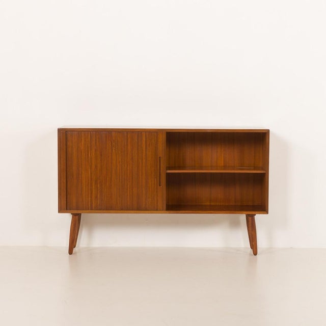 Mid-Century Danish Teak Sideboard with Tambour Door, 1970s For Sale - Image 4 of 14