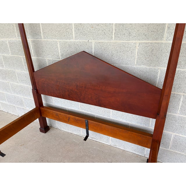 Irion Company Furniture Makers Irion Custom Tiger Maple Shaker Style Poster Full Bed Frame For Sale - Image 4 of 9