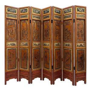 Early 20th Century Chinese 7 Panels Folding Screen, Room Divider
