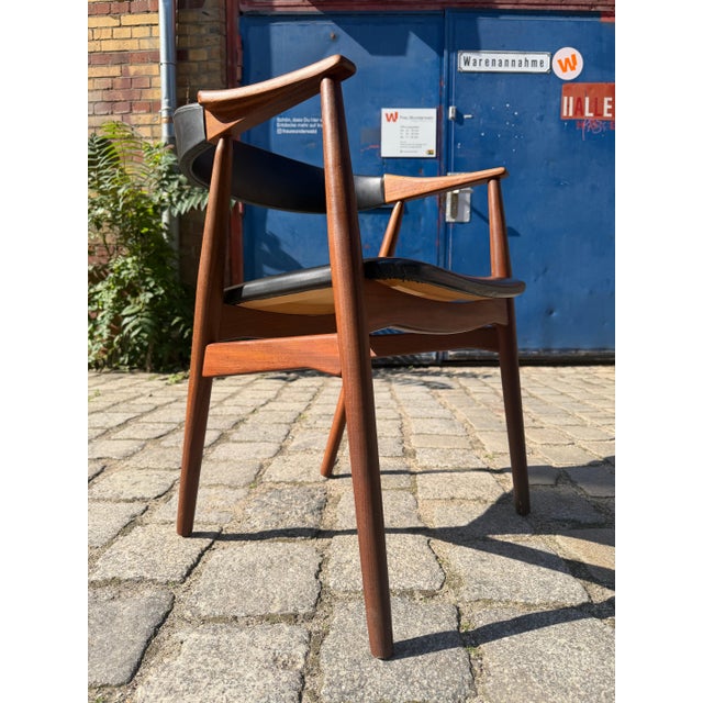 Model 213 Armchair in Teak and Leather by Thomas Harlev For Sale - Image 6 of 11