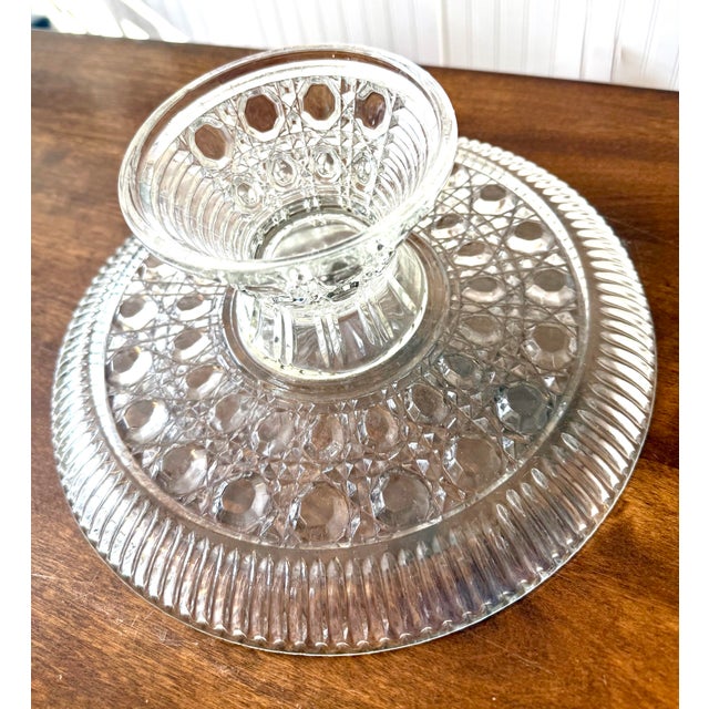 Mid 20th Century Federal Glass Windsor Pattern Cake Stand For Sale - Image 12 of 12