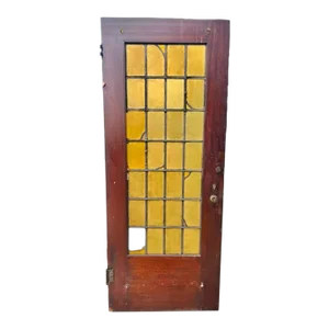 1920's Stained Glass Door With Original Hardware