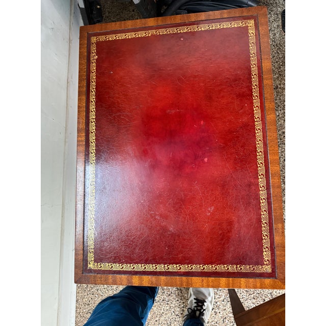 Auburn 1940s Pair Wieman Mid-Century Leather Top End Tables For Sale - Image 8 of 11