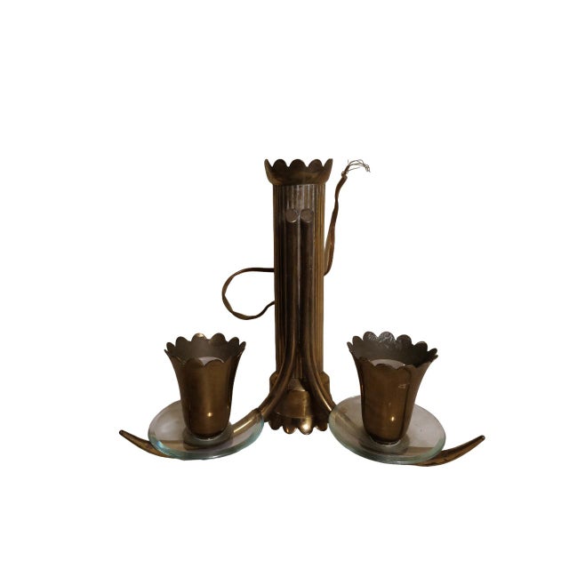 Brass Wall Lamps with Cut Glass, Italy, 1950s, Set of 2 For Sale - Image 17 of 17