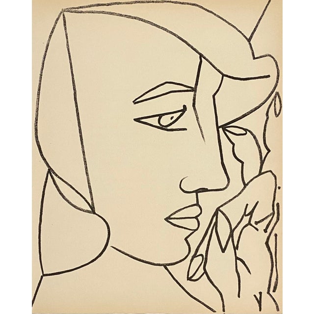 Françoise Gilot, Portrait Woman Original French Mourlot Modernist Lithograph 1951 Francoise Gilot, 1951 For Sale