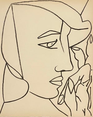 Françoise Gilot, Portrait Woman Original French Mourlot Modernist Lithograph 1951 Francoise Gilot, 1951