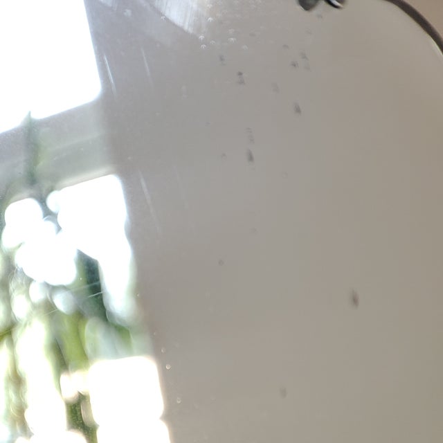 Art Deco Wall Mirror with Bevelled Frameless Edge and Diamond Chrome Crest, 1930s For Sale - Image 10 of 14