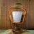 Brown Vintage Japanese Hand-Woven Bamboo Peacock Chair Stand - Wabi Sabi Rattan Display Riser For Sale - Image 8 of 10