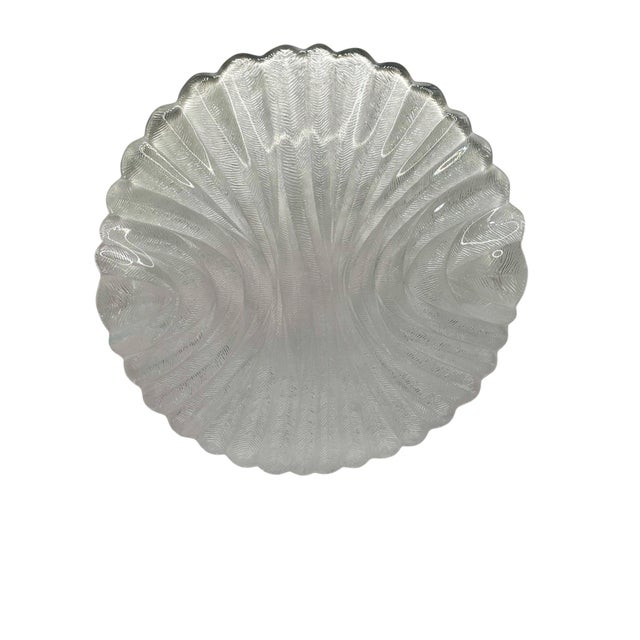 Vintage 1970s Arcoroc France "Seabreeze" Clear Glass Platter For Sale - Image 9 of 9