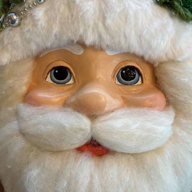 1980s 1980s Katherine's Collection Santa w/ Tree Hat Wall Mask Hanging 26" NEW 28-928537 For Sale - Image 5 of 12