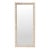 Flora 32 in. W x 69.5 in. H Rectangular Scalloped Rattan Floor Mirror, Off-White For Sale