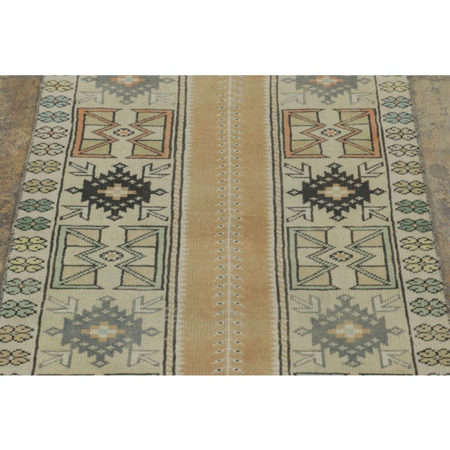 Traditional Vintage Turkish Runner With Pastel Floral Medallion Design - Rug & Kilim For Sale - Image 3 of 9