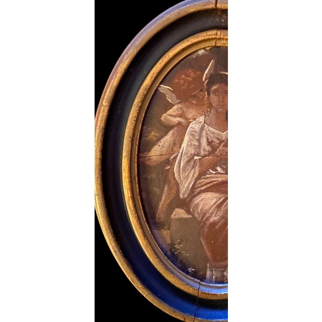 French Diminutive Antique French Oil on Board, "Péveil It Riceur” For Sale - Image 3 of 13