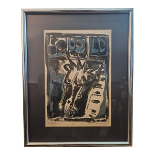 Vintage Stacey Stambaugh Print, "Cold Sunglasses ," Signed, Framed/Matted For Sale