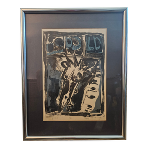 Vintage Stacey Stambaugh Print, "Cold Sunglasses ," Signed, Framed/Matted