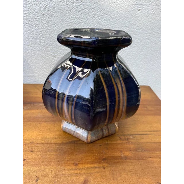 Blue Art Nouveau Handmade and Hand Glazed Planter Jardinière, 1930 For Sale - Image 8 of 9