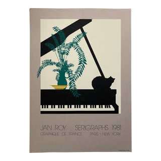 1981 Jan Roy "Cat on Piano" Silkscreen For Sale