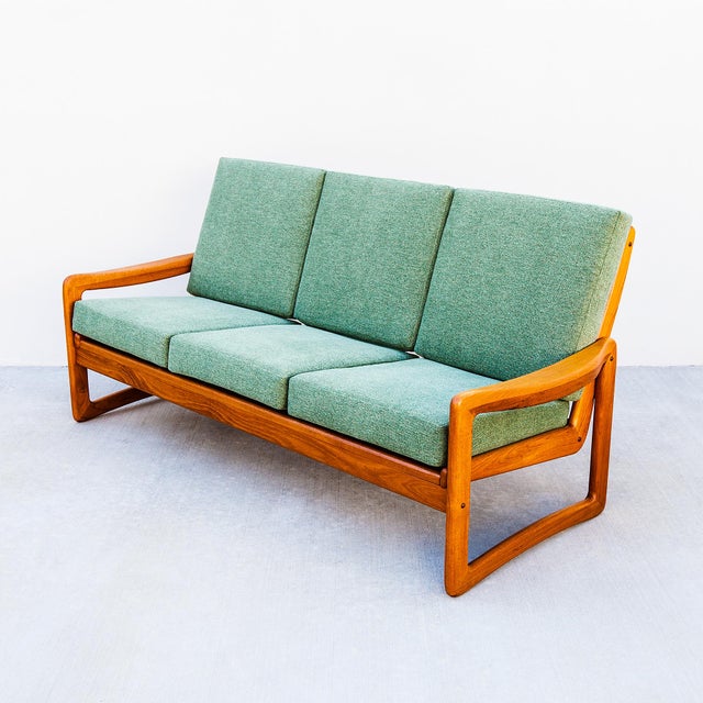 1990s Restored Danish Modern Solid Teak Three Seater Sofa For Sale - Image 15 of 15