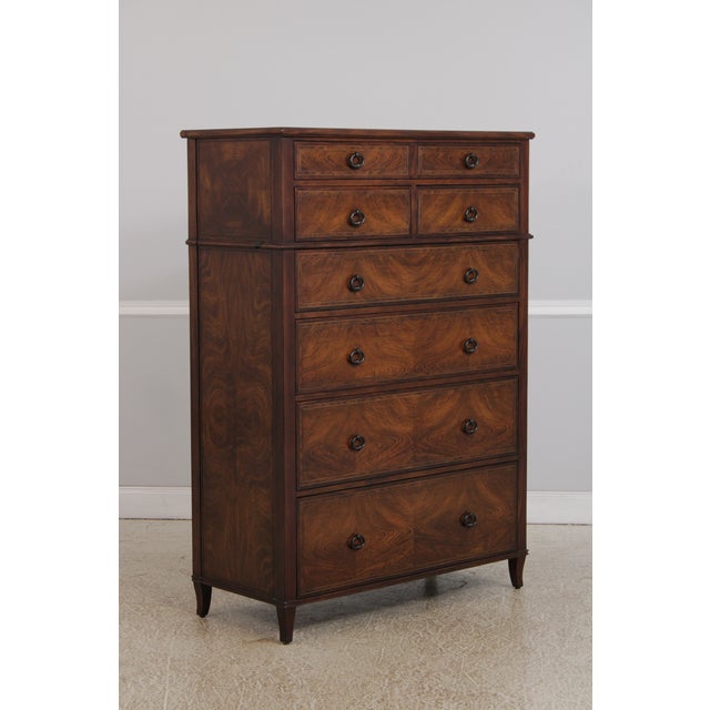 Traditional Theodore Alexander 7 Drawer Mahogany High Chest For Sale - Image 3 of 13