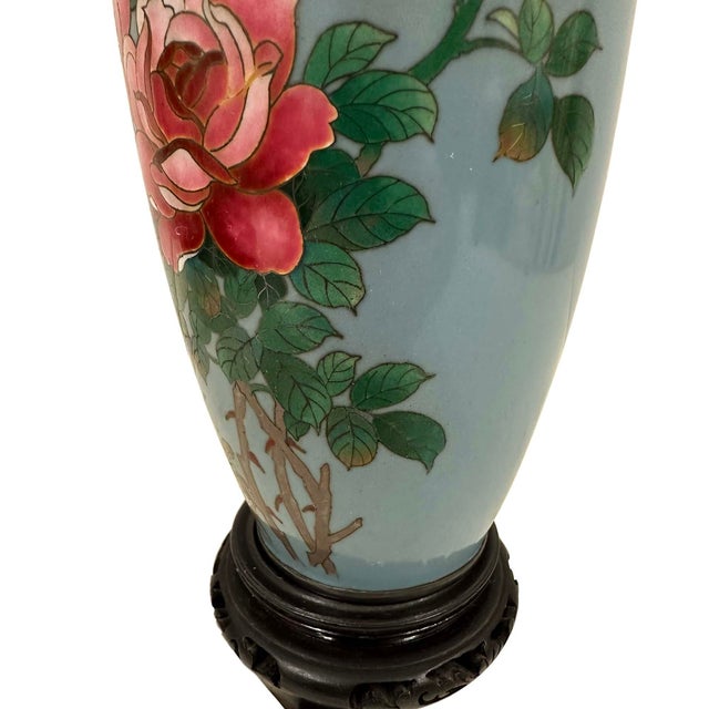 Mid-20th Century Vintage Japanese Cloisonné Vase - Shippō-Yaki For Sale In Los Angeles - Image 6 of 12