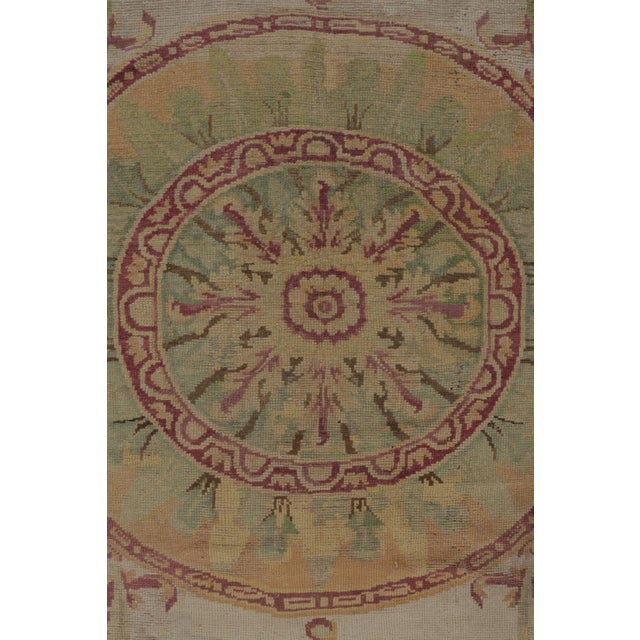 Textile Antique French Aubusson Wool Rug With Medallion by Rug & Kilim, 1890-1899 For Sale - Image 7 of 11