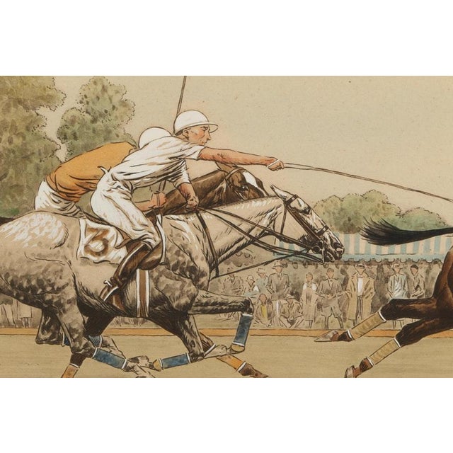 "Down the Field" 1930 Hand-Colored Polo Lithograph by Paul Brown (1893 - 1958) For Sale - Image 4 of 9