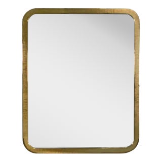 Late 20th Century Modern Wall Mirror by Milo Baughman for Thayer Coggin Brass Lamé Shape Frame For Sale