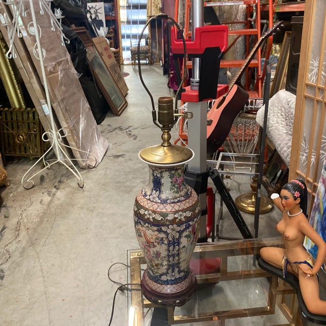 Ceramic 1970s Chinoiserie Ming Base Lamp For Sale - Image 7 of 7