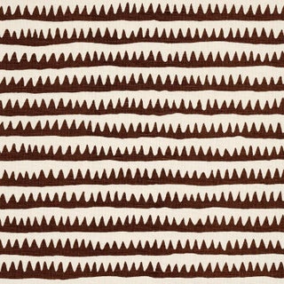Schumacher Corfu Stripe Fabric in Brown For Sale