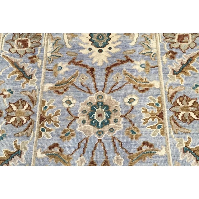 Islamic Afghan Wool Sultanabad Master 3 x 5 Blue & Ivory Handmade Area Rug #1143299 For Sale - Image 3 of 3