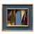 Contemporary Abstract Oil Painting in Vintage Blue Painted Frame For Sale