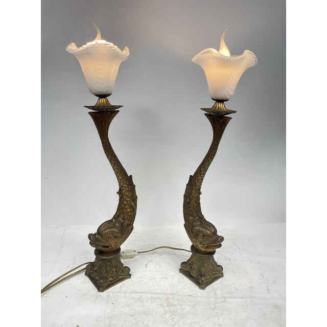 Metal Vintage Brass Lamps, 1920s, Set of 2 For Sale - Image 7 of 16