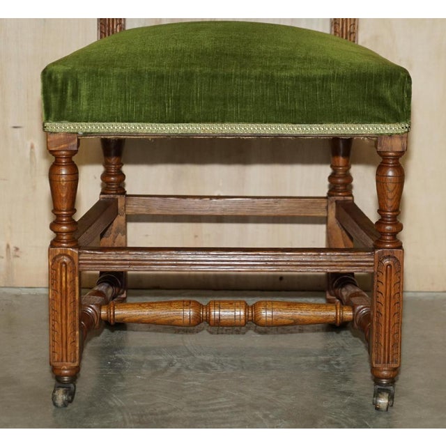 Antique Victorian Green Desk Chair from Edward & Roberts For Sale - Image 6 of 18
