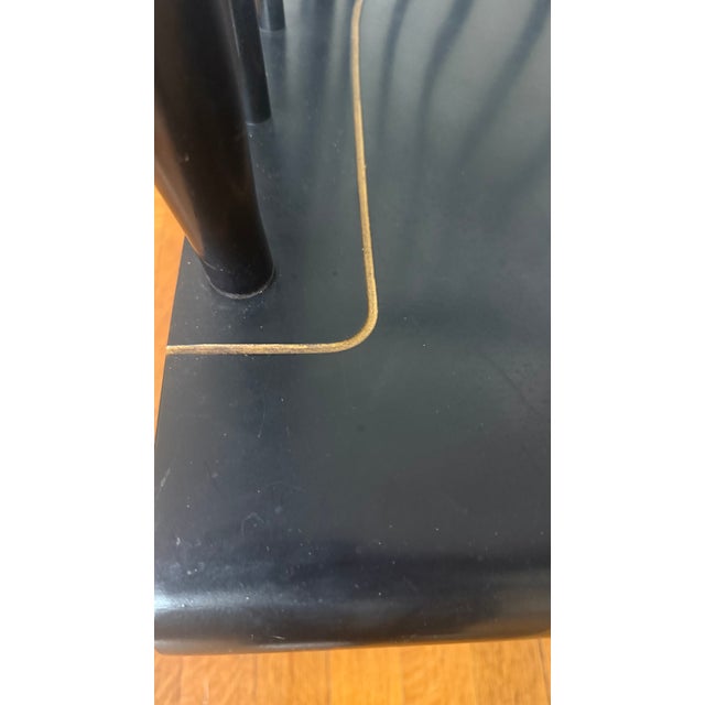 Black 1980s Nichols & Stone Hand-Painted Windsor Rocking Chair, Black & Gold Stencil, Gardner Massachusetts For Sale - Image 8 of 13