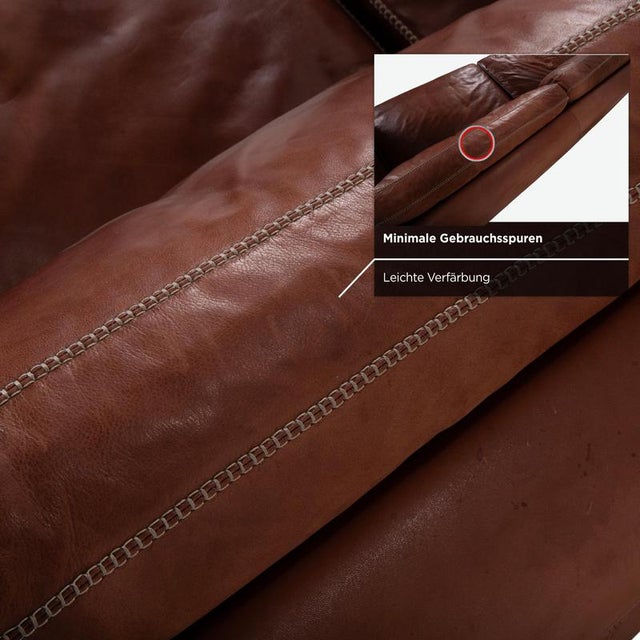 Three-Seater Leather Brown Couch from Machalke Valentino For Sale - Image 12 of 18