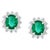 8 Ct Oval Colombian Emerald & 2.5 Ct Diamond Post Back Earrings 18 Kt White Gold For Sale - Image 15 of 18