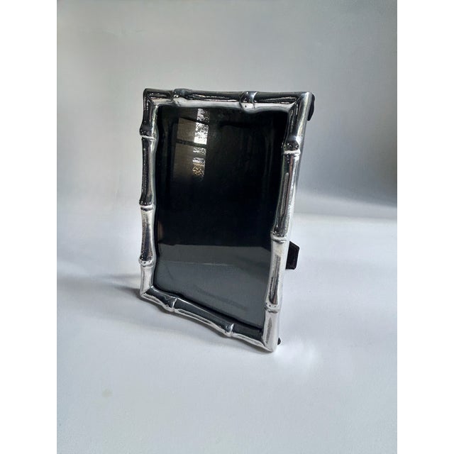 Metal Mariposa Faux Bamboo Cast Aluminum Picture Frame For Sale - Image 7 of 18