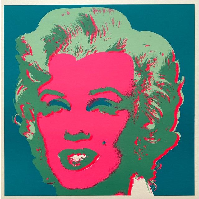 Wood Andy Warhol Vintage 1970 Mid Century Modern Framed Pop Art Serigraph Calendar Print " Marilyn " 1967 For Sale - Image 7 of 16
