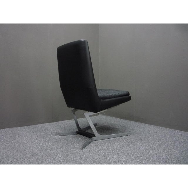 Black Space Age Flat Steel Lounge Chair, 1960s For Sale - Image 8 of 14