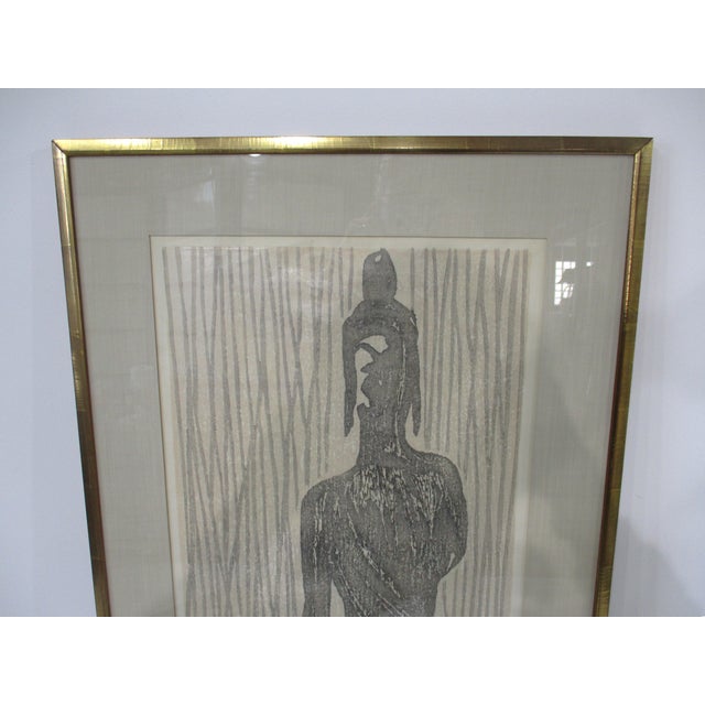 Kiyoshi Saitō Kiyoshi Saito Japanese Mid Century Woodblock Signed Print " Buddha " For Sale - Image 4 of 11