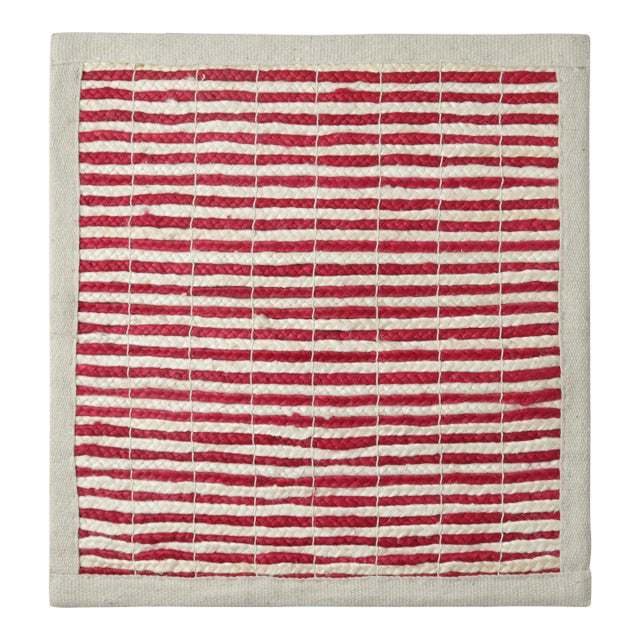 Rug & Kilim Braided Modern Rug in Red and White, 9' x 9' For Sale